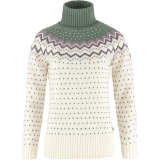 Fjällräven Övik Knit Roller Neck W Damen - Wollpullover - weiß|grün