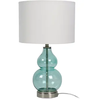 Relaxdays Tischlampe Weiß Blau