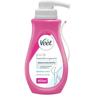 Veet PURE Haarentfernungscreme - Haarentfernung für Körper & Beine - 1 x 400 ml