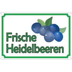 Blechschild 18x12 cm - frische Heidelbeeren Hofladen