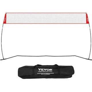 Vevor Volleyballnetz Höhenverstellbares Volleyballnetz Set, 4,3 x 2,3-2,4 m Tragbarer Beachvolleyball-Netz, Volleyballnetz Faltbare Volleyballnetz mit Volleyball & Tragetasche, für Garten, Strand