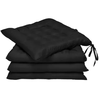 Beautissu Stuhlkissen Lea 40 x 40 cm Schwarz