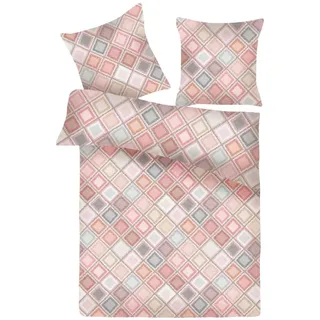 BestLivings Printempo Kariert Rosa 135 x 200 cm + 80 x 80 cm