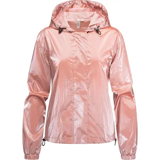 Ragwear Blouson "Übergangsjacke Cezanna Shine" mit Kapuze Glänzende Damen Jacke mit reflektierendem Metallic-Material, old pink