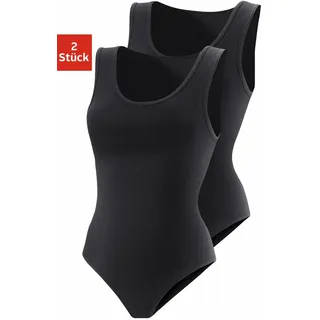 Vivance Shirtbody 2er-Pack, aus elastischer Baumwoll-Qualität, schwarz