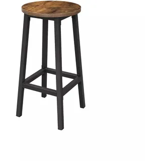 In And OutdoorMatch Luxus Barhocker Rick - 2er Set - Barhocker ohne Rückenlehne - Industrial - 65x32x65 - Braun