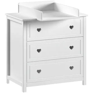 Vipack Wickelkommode , Weiß , Holz, Holzwerkstoff , Kiefer , teilmassiv , 3 Schubladen , Babymöbel & Kindermöbel, Babyzimmer, Wickelkommoden & Zubehör, Wickelkommoden
