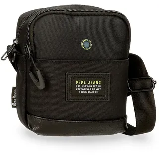 Pepe Jeans Leighton Gepäcktasche für Herren, Schwarz, Talla única, Kleine Umhängetasche