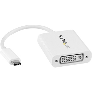 Startech StarTech.com USB-C auf DVI Adapter - USB Type-C DVI Konverter für MacBook, Chromebook, Dell XPS oder andere USB-C Geräte - Weiß