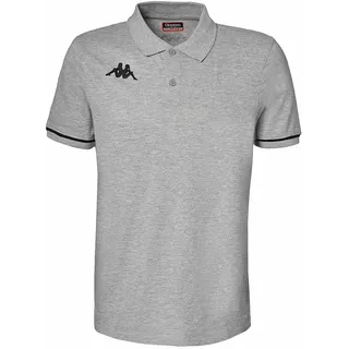 Kappa Herren Barli Poloshirt, Grau/Schwarz, 4XL