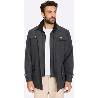 Langjacke MARCO DONATI, Herren, Gr. 56, grau (graphit, meliert), 95% Polyester, 5% Viskose, Wattierung:100% Polyester, unifarben, Jacken Langjacke