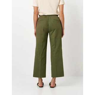 7/8-Hose TONI "Sue Wide 7/8", Damen, Gr. 36, N-Gr, khaki, Web, Obermaterial: 87% Baumwolle, 10% Polyamid, 3% Elasthan, unifarben, knöchelfrei, Hosen 7/8-Hose, aus sommerlich leichtem Baumwollmix, mit Dehnbund