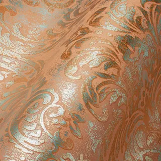 A.S. Création livingwalls Travel Styles Vliestapete mit Ornamenten 10,05 m x 0,53 m – Orange, Rosa, Türkis – Barocktapete Wandtapete für verschiedene Räume – 391121