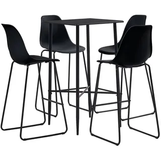 vidaXL 5-tlg. Bar-Set Kunststoff Schwarz