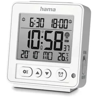 Hama 'Rhodes' Digital Radio Alarm Clock LCD White - DAB/DAB+/FM - Stereo - Weiß