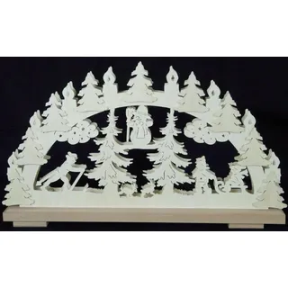 Schwibbogen Winterspaß klein mit Kerzen b x h= 50x27cm NEU Lichterbogen Holz