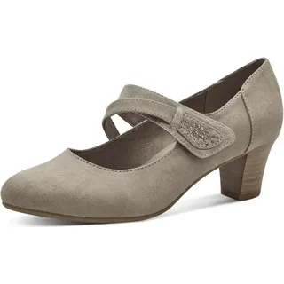 Jana Pumps mit Riemen Mary Jane Vegan, Braun (Stone), 38