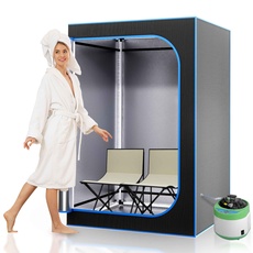 SereneLife Mobile Sauna, Mini Sauna für 2 Personen, Mobile Dampfsauna für zuhause, Portable Sauna, Heimsauna, Sauna Zubehör: Dampfgenerator, 2 Stühle, Controller für Hitze- Zeiteinstellung