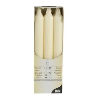 Papstar Tafelkerzen, Mit Papstar Stabkerzen bringen Sie Glanz auf den festlich gedeckten Tisch, 1 Packung = 6 Stück, creme
