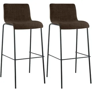 CLP Barhocker 2er Set 43 x 100 x 48 cm Braun