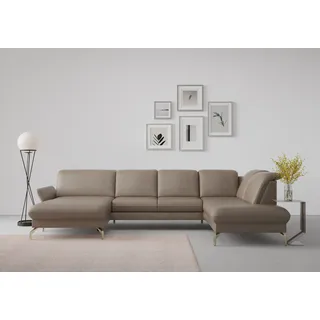sit&more Wohnlandschaft »Fashion U-Form« wahlweise mit Kopfteilverstellung, Vorziehsitz, motorisch, Nickelfüße,