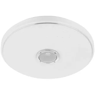 Led-Deckenleuchte , Weiß , Kunststoff , rund , F , 5.5 cm , Farbwechsler, Bluetooth-Lautsprecher, Lautsprecher, Farbtemperaturwechsler , Lampen & Leuchten, LED Beleuchtung, LED-Deckenleuchten