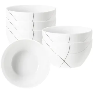 Schale SELTMANN WEIDEN "Müslischalen Trio Highline ø 15 cm 6er Set weiß-grau", bunt (weiß, grau), Schüsseln, Schale