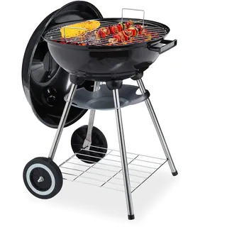 Relaxdays Kugelgrill schwarz
