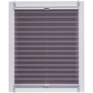 Sunlines Plissee Made in Germany, Tageslicht, Crepes Uni Klemmfix, Silbergraue Schiene, 85 x 150, Stoff, Anthrazit, 85 x 150cm