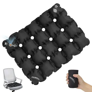 EULANT Aufblasbares Sitzkissen mit Löchern, Druckentlastungskissen für Hintern, Anti-Bedsore-Luftsitzpolster für Camping Auto Flugzeuge Rollstuhl Bürostuhl Home, Kompakt & Tragbar