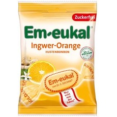Em-eukal Ingwer-Orange Hustenbonbons mit Süßungsmitteln und Vitamin C zuckerfrei 75g
