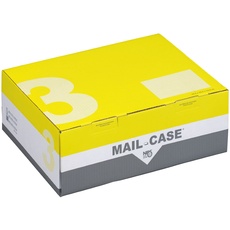 NIPS 141673192 MAIL-CASE® 3 (Post-)Versandkarton mit Sicherheits-Gegenverriegelung, 445 x 355 x 155 mm, 10 Stck. gebündelt, gelb/anthrazit