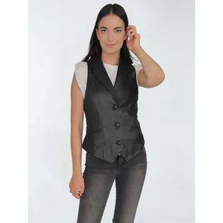 Sommerjacke MAZE "Lederweste 42021119", Damen, Gr. XS, schwarz, Obermaterial: 100% Lammleder LEL. Futter: 100% Polyester PES., Jacken Sommerjacke