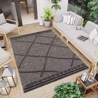 Carpet City »In-& Outdoorteppich Santorini 58578, 3D-Effekt, Raute-Optik« rechteckig 5 mm Höhe Wetterfest & UV-beständig für Terrasse, Balkon, Küche, Flur,