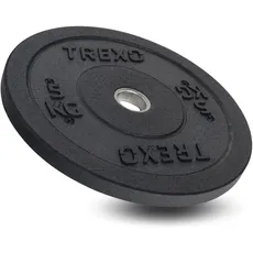 TREXO Olympic Bumper 5 KG Hantelscheibe Gummiertes Material für Langhantel 50 mm Durchmesser Langlebige FitnessScheibe Krafttraining Crossfit
