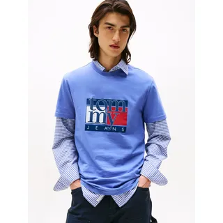 Tommy Hilfiger Tommy Jeans Rwb Flag Slim Fit Kurzarm-t-shirt - Soft Sapphire - S