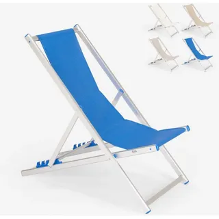 Strandliege Liegestuhl Sonnenliege aus Aluminum Riccione Gold - Blau - Blau