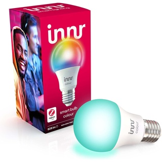 innr Zigbee E27 Smart Lampe, funktioniert mit Alexa und Hue* (Bridge erforderlich), White & Color, 16 Millionen Farben, Smart Glühbirne E27 dimmbar, Smart Home Lampe, 1-Pack