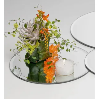 SANDRA RICH Spiegeluntersetzer Spiegelplatte von Sandra Rich rund Serie Mirror Ø Silber