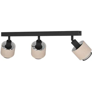 EGLO Deckenleuchte "Rosley Deckenstrahler, Textil und Metall, schwenkbare Spots, E14", schwarz, 3, H: 18,5cm, 1 Stk., Leuchten, Spot - L43 x B9 x H18,5 cm - schwarz - 3X40W exkl., Deckenleuchte
