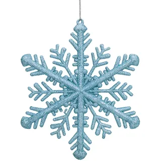 Ice Blue Glitzer Weihnachtsbaum Deko 29cm Schneeflocke Hängend