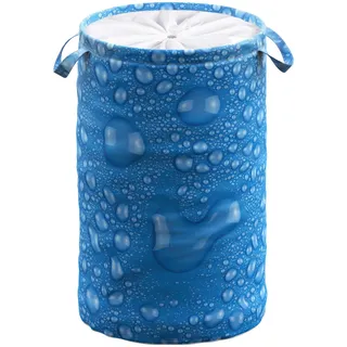 Sanilo Wäschekorb "Tautropfen Blau«, 60 Liter, faltbar, mit Sichtschutz