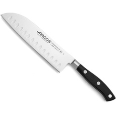 Bild von 233500 Serie Riviera - Santoku Messer MesserAsiatischerArt-KlingeausNitrumgeschmiedetemEdelstahl180mm-HandGriffPolyoxymethylen(POM)FarbeSchwarz