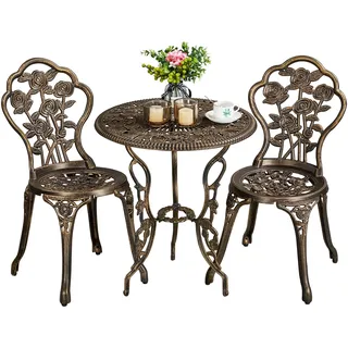 Yaheetech Bistro Set 3-tlg. Bronze