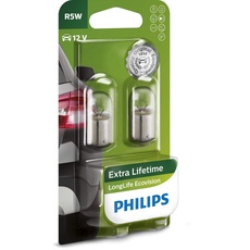 Philips 12821LLECOB2 LongLife EcoVision R5W Signallampe 12821LLECOB2, 2er Blister