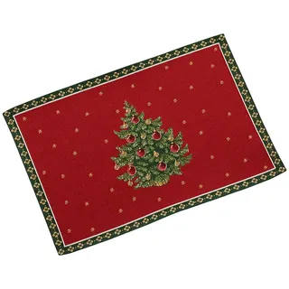 Villeroy & Boch - Toy's Delight Gobelin Platzset Baum Rot, Tischsets Stoff, Platzset Weihnachten, Tischschoner, Weihnachtsdecken für den Tisch, Deko Modern, Deko Weihnachten, Baumwolle, Polyester