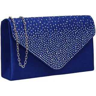 Swankyswans Damen Clutch Abby mit Strasssteinen, Umschlag-Stil, Blau (Königsblau), Einheitsgröße