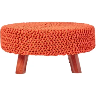 Homescapes Strick-Hocker 62 x 30 x 62 cm Orange