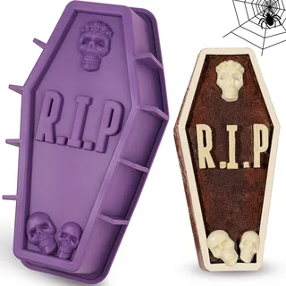 webake Halloween Kuchenform Silikon Sargform 30,5 cm 12 Inch Kuchenform Sarg Halloween Groß Silikonform Backform für Pudding Kuchen, 1 Stück