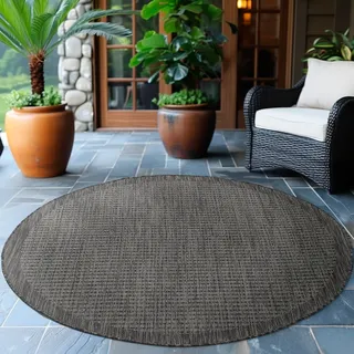 Ayyildiz Giza Outdoor-Teppich Ø 120 cm Schwarz